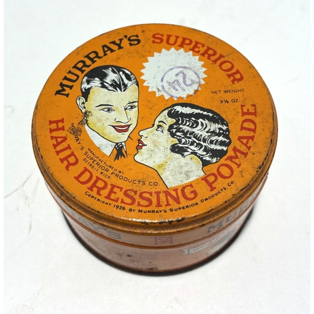 Vintage Tin Murray's Superior Hair Dressing Pomade Copyright 1926 USA